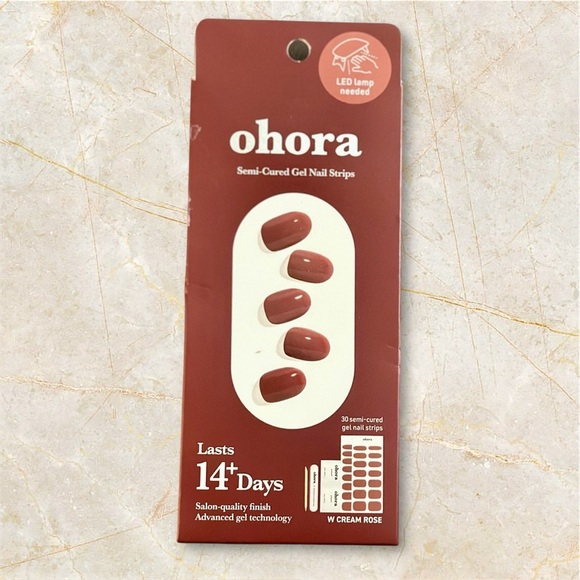 Ohora Semi-Cured Gel Nail Strips in W Cream Rose - Picture 1 of 2